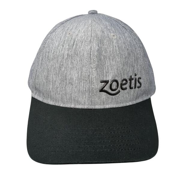Zoetis Strapback Hat Gray One Size Adjustable Colorblock Vent Holes - Picture 1 of 9